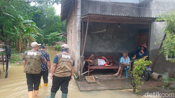 Banjir di Wonogiri akibat luapan Bengawan Solo, Kamis (2/3/2023).