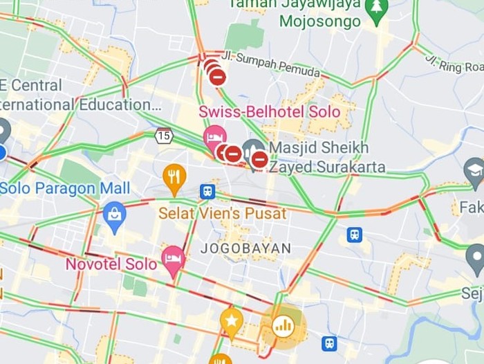Pantauan kemacetan di Kota Solo, Kamis (2/3/2023).