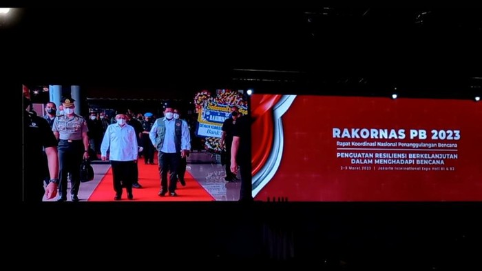 Wapres Maruf Amin Tutup Rakornas BNPB di JIExpo Kemayoran (Anggi/detikcom)