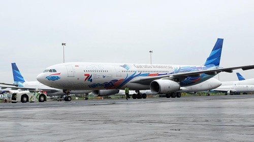 Garuda Indonesia merayakan kiprahnya selama 74 tahun. Garuda meluncurkan livery terbaru bertema The Beauty of Kembara Angkasa pada armada A330-900 Neo.