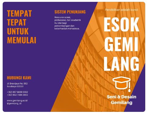 Berbagai contoh brosur.
