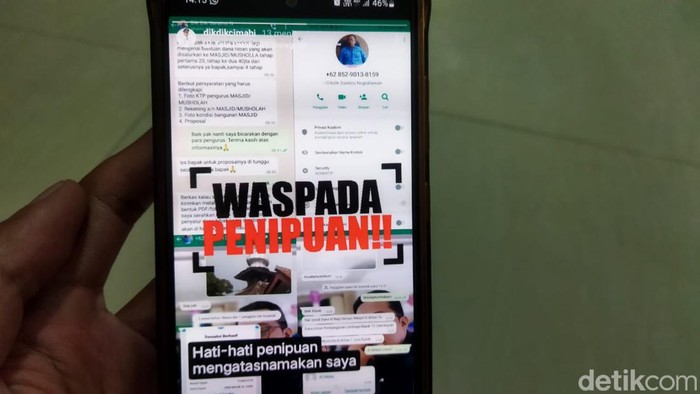 Foto Unggahan Bukti Penipuan Mengatasnamakan Pj Wali Kota Cimahi (Whisnu Pradana)