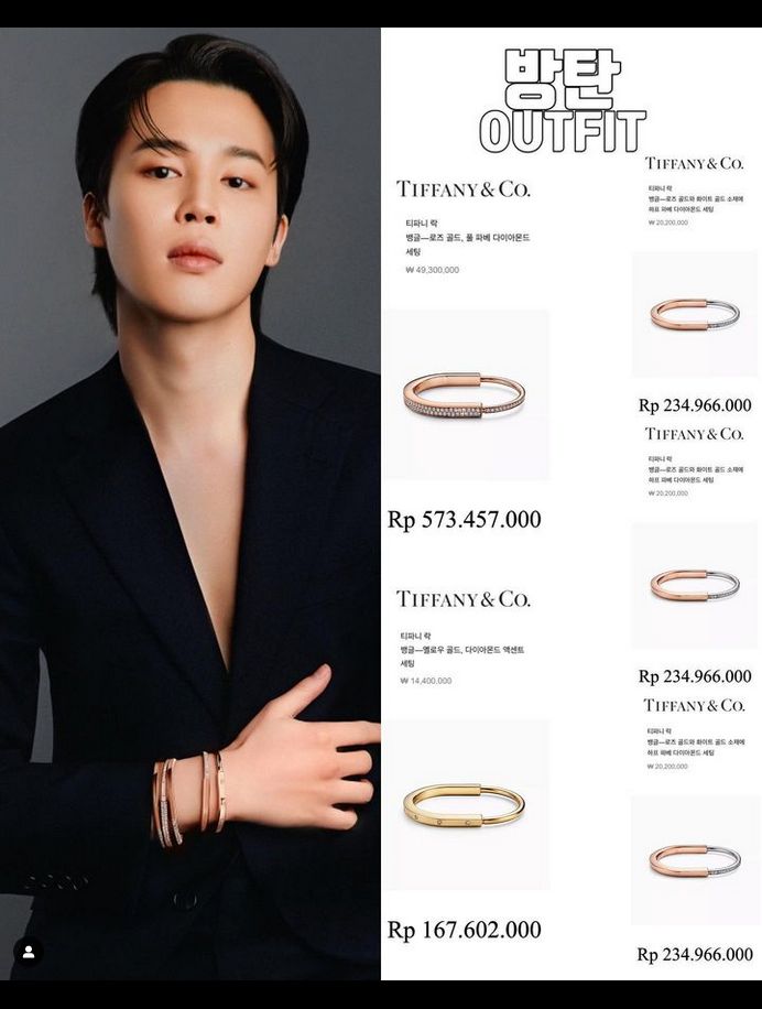 Jimin BTS Jadi House Ambassador Tiffany Co Pakai Gelang Rp 573 Juta