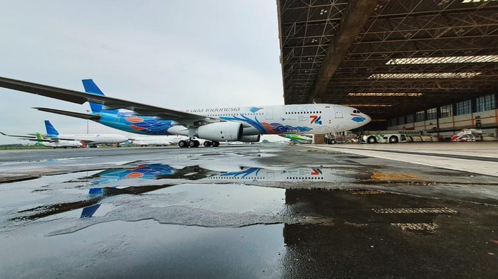 Garuda meluncurkan livery terbaru bertema The Beauty of Kembara Angkasa pada armada A330-900 Neo dengan nomor registrasi PK GPZ