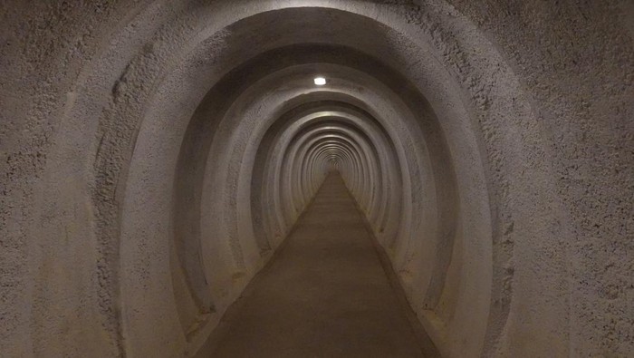The entrance to a top secret historic Danish nuclear bunker, that has been opened to the public for the first time, is seen near Oplev, Denmark, February 27, 2023. REUTERS/Tom Little