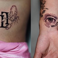 Dalam salah satu unggahannya bahkan terlihat jika sang kekasih, Lionel sudah membuat tato di tangannya yang bergambar mata bertuliskan nama Millen. Sementara Millen juga sudah membuat tato di bagian samping perutnya yang bergambar scorpio dan bertuliskan inisial LL. Foto: Instagram/@millencyrus