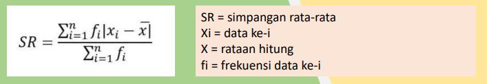Rumus simpangan rata-rata.