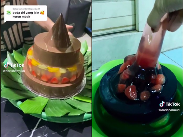 Wanita bikin puding tapi malah letoy