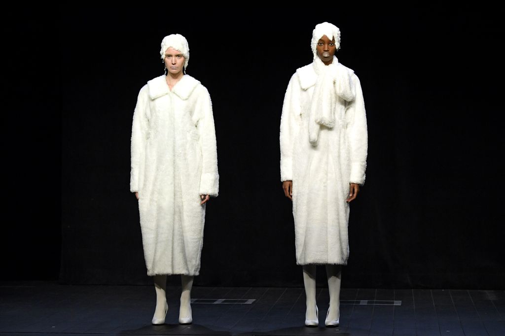 PARIS, FRANCE - FEBRUARY 28: (EDITORIAL USE ONLY - For Non-Editorial use please seek approval from Fashion House) Models pose on the runway during the Anrealage Womenswear Fall Winter 2023-2024 show as part of Paris Fashion Week on February 28, 2023 in Paris, France. (Photo by Kristy Sparow/Getty Images)