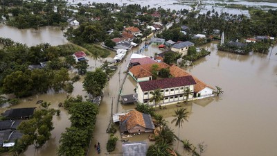 Penampakan Udara Banjir yang Rendam Muaragembong Bekasi
