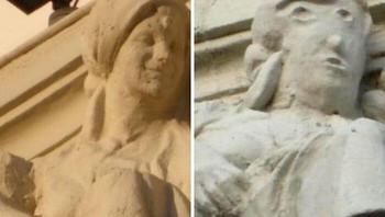 Seorang seniman diminta merestorasi patung antik di Spanyol. Hasil akhirnya malah lebih jelek dari aslinya, dan membuat patung ini dijuluki Kepala Kentang Palencia. Foto: Reddit via Bored Panda