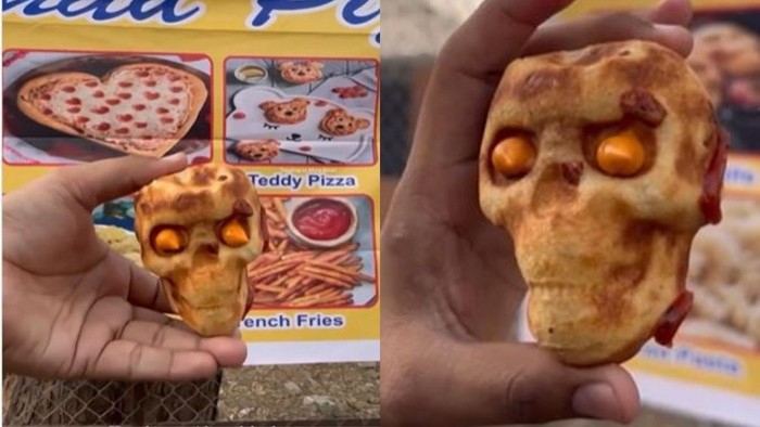 Gokil! Pizza Bentuk Tengkorak Ini Viral dan Tren di India