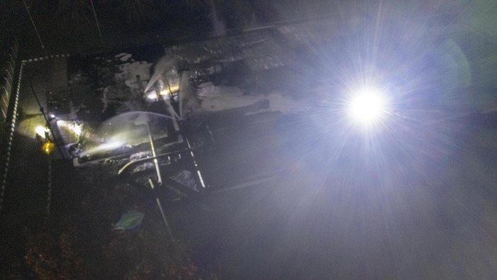 Penampakan dari Udara Kebakaran Depo Plumpang Tadi Malam Foto udara lokasi kebakaran Depo Pertamina Plumpang, Jakarta utara, Jumat (3/3/2023). ANTARA FOTO/Muhammad Adimaja/rwa.