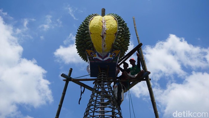 Persiapan KenDuren Wonosalam, acara bagi-bagi durian lokal gratis di Jombang.