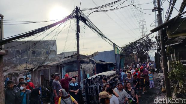 Potret rumah-rumah warga hangus terdampak kebakaran Depo Pertamina Plumpang, Koja, Jakarta Utara