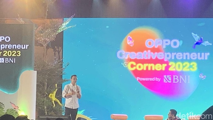 Raffi Ahmad saat acara OPPO Creativepreneur Corner 2023 bersama BNI di Medan
