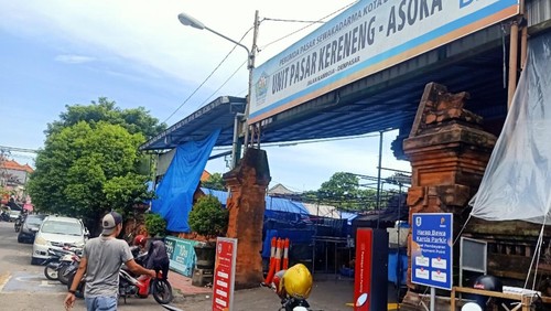 Suasana Pasar Kreneng, Jalan Kamboja, Denpasar, Bali, Sabtu (4/3/2023).