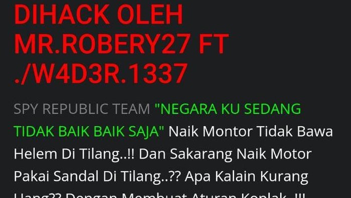 Website Polrestabes Semarang diretas, Sabtu (4/3/2023).