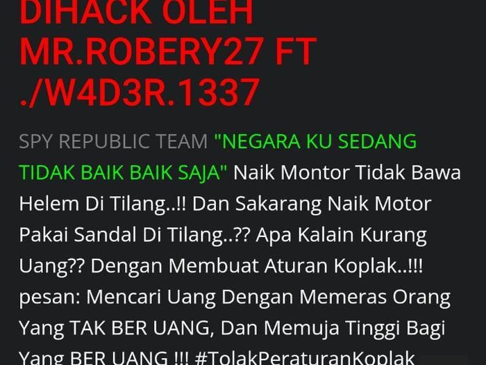 Website Polrestabes Semarang diretas, Sabtu (4/3/2023).