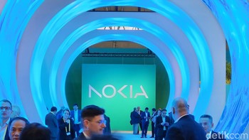 Inilah logo baru Nokia yang juga dirilis di panggung MWC 2023. Foto: Ardhi Suryadhi