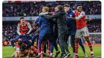 Setiap starter di Arsenal telah mencetak gol musim ini. Foto: Twitter