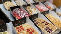 Wafel dengan topping aneka selai