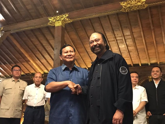 Prabowo bertemu Surya Paloh di Hambalang (Firda/detikcom)