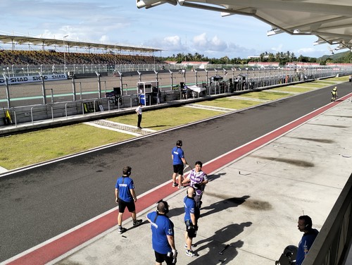 Situasi menjelang balapan final atau race kedua WSBK di Sirkuit Mandalika, Lombok Tengah, NTB, Minggu (5/3/2023).