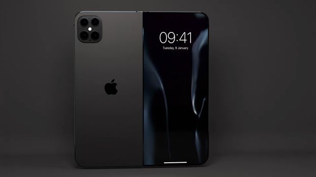 Apple Foldable Phone Concept. (Tangakapan Layar Youtube  #ios beta news)