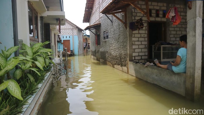 Kondisi banjir di Desa Doropayung Kecamatan Juwana, Pati, Senin (6/3/2023).