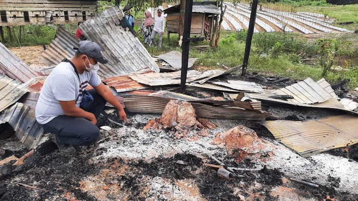 Lansia berinisial BD (80) di Kabupaten Berau, Kalimantan Timur (Kaltim) ditemukan tewas di pondok kebun miliknya yang hangus terbakar.