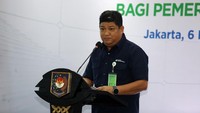 Direktur Kepesertaan BPJAMSOSTEK Zainudin memberikan sambutan dalam acara launching petunjuk teknis penyelenggaraan program jaminan sosial ketenagakerjaan bagi pemerintah desa.