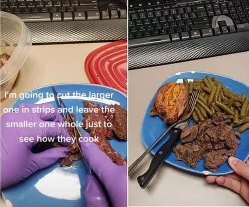 Masak Steak di Meja Kantor, Wanita Ini Dinilai Terlalu Ribet
