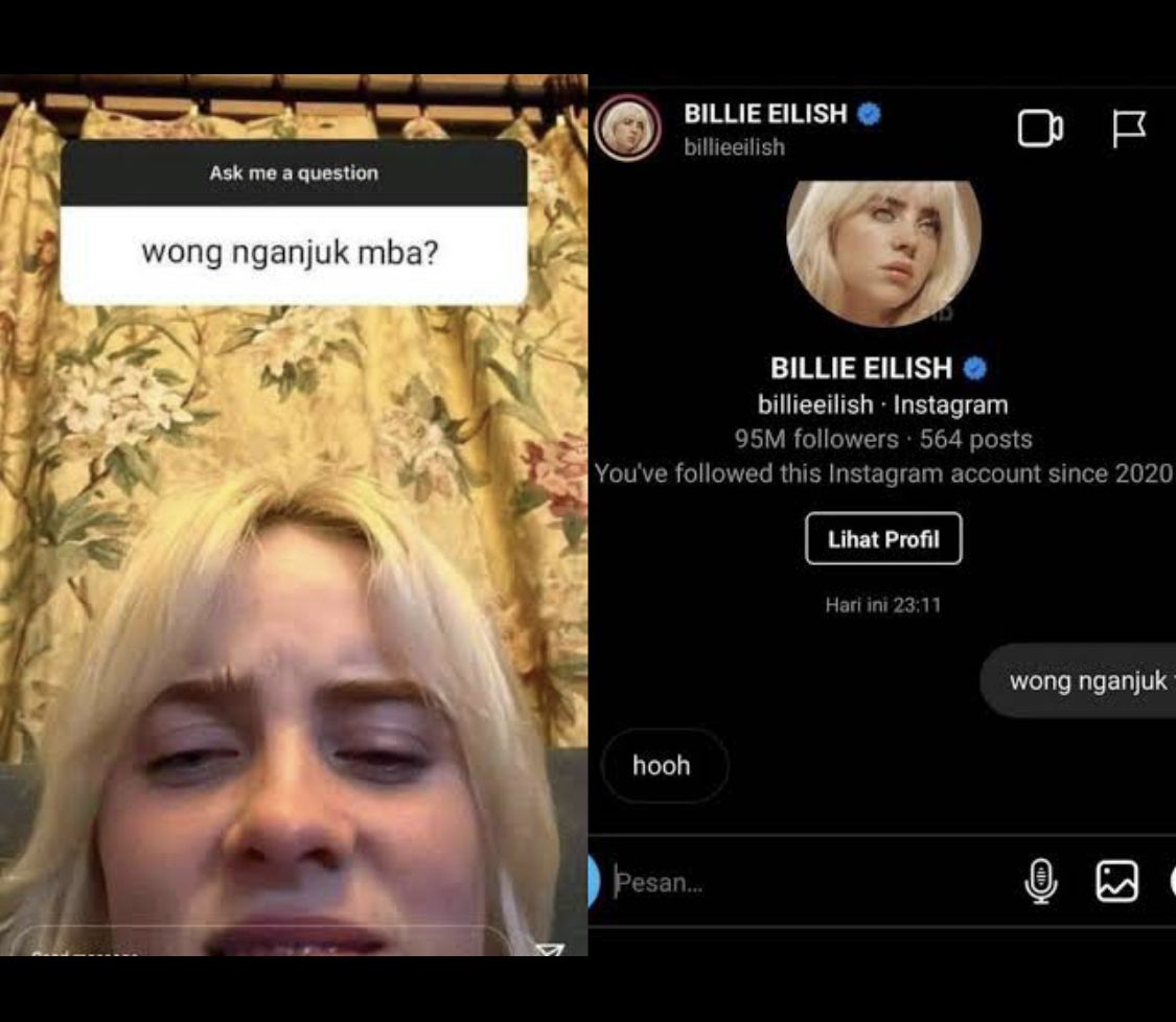 Meme <b>Billie</b> <b>Eilish</b> dari Nganjuk. 