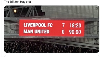 Era baru Erik Ten Hag telah dimulai, tapi dengan kekalahan 0-7. Foto: Twitter