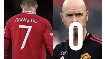 Tapi tentu banyak yang mengejek, termasuk meme ini yang membawa nomor punggung Ronaldo. Foto: Twitter