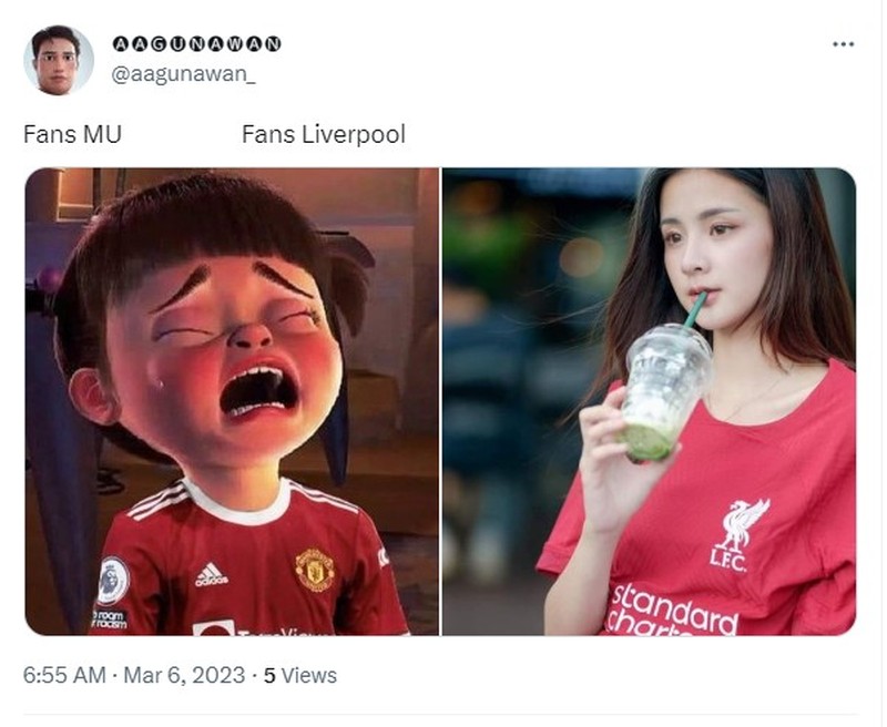 Meme MU dibantai Liverpool