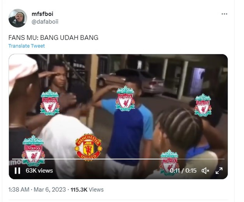 Meme MU dibantai Liverpool
