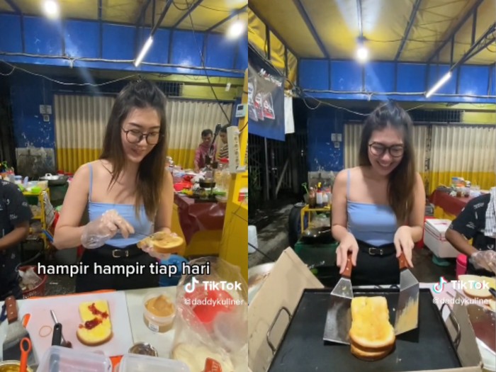 Model cantik bernama Jessica jualan roti panggang di Kelapa Gading