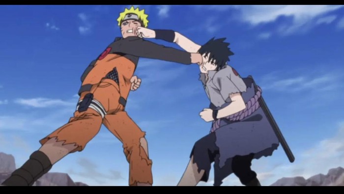 Cuplikan adegan di anime Naruto.