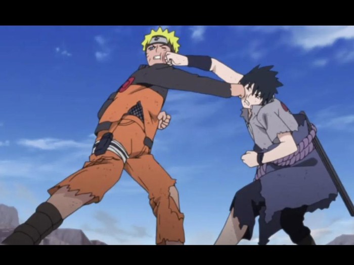 Cuplikan adegan di anime Naruto.
