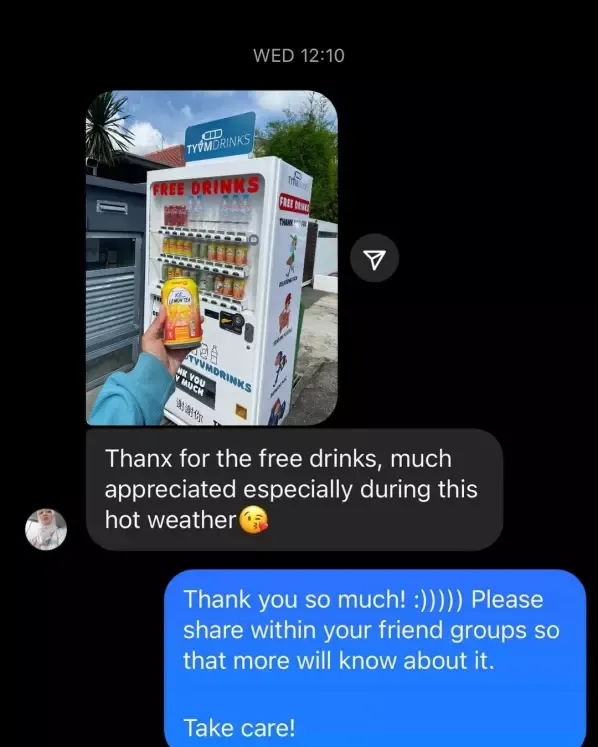 Mulia! Keluarga Ini Siapkan Vending Machine Gratis Untuk Pengemudi Ojol