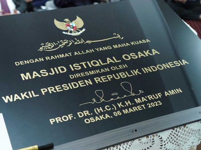 Wapres Maruf Amin Resmikan Masjid Istiqlal Osaka