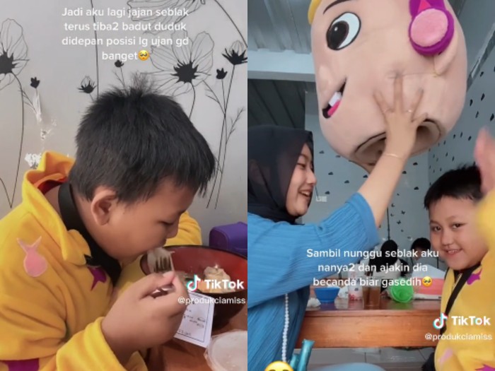 Netizen Ini Traktir Bocah Badut Makan Seblak