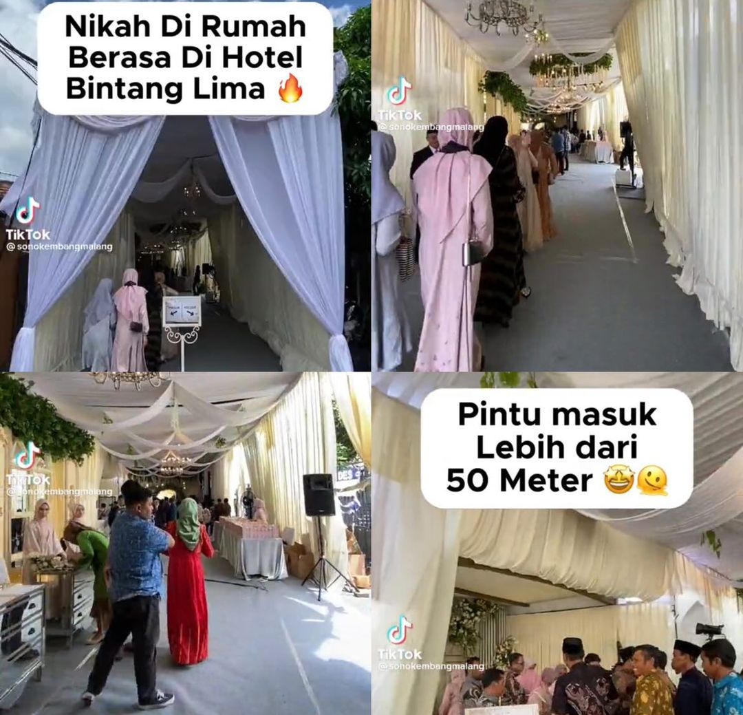 Dekorasi pernikahan di rumah seperti di hotel bintang lima, viral di media sosial.