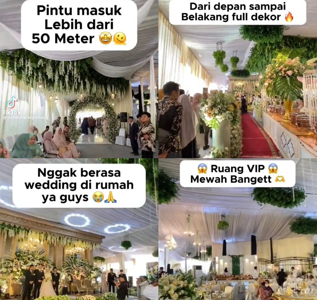 Dekorasi pernikahan di rumah seperti di hotel bintang lima, viral di media sosial.