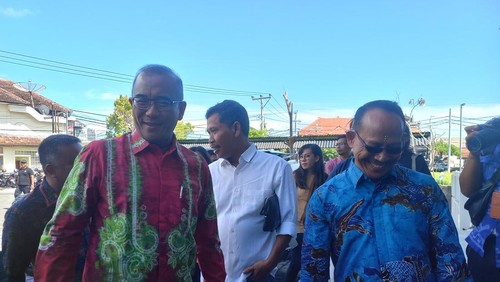 Ketua KPU Hasyim Asyari saat menghadiri sosialisasi tahapan Pemilu 2024  di Buleleng, Selasa (7/3/2023).