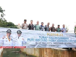 Atasi Banjir, Walkot Benyamin Resmikan Turap Kali Puri Bintaro Indah