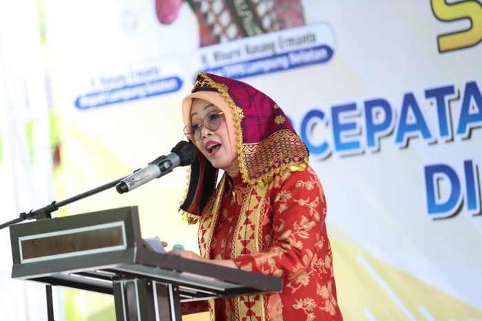 Dewan Dharma Wanita Persatuan Kementerian Desa Pembangunan Daerah Tertinggal dan Transmigrasi (Kemendes PDTT) Lilik Umi Nashriyah
