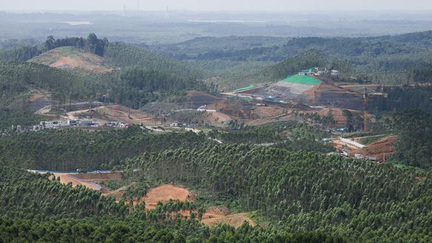 Progres pembangunan ibu kota baru Indonesia yang dikenal sebagai Ibu Kota Negara Nusantara (IKN). REUTERS/Willy Kurniawan
